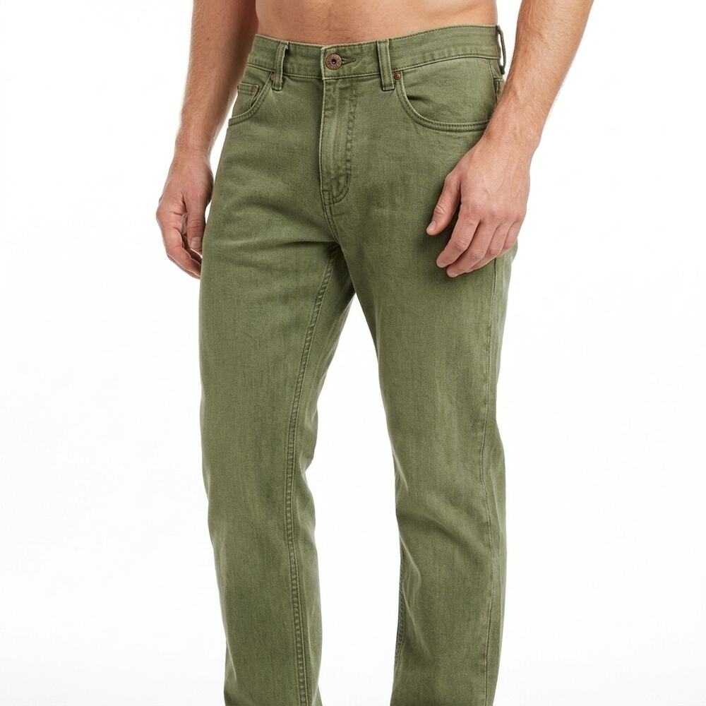 Vintage AKOO BRAND Quality Green Jeans Stretch Walking Size 34